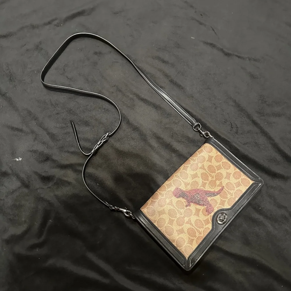 Coach Rexy Dino limited edition Beige & Black Signature Canvas Crossbody Bag - Picture 7 of 12